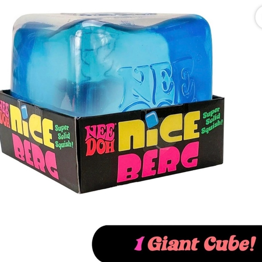 NeeDoh Nice Berg BLUE Jumbo Giant NeeDoh Nice Cube Solid Squish Jelly Ice Block🧊